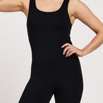 Women's full-length activewear bodysuit for Pilates with built-in bra, breathable stretch fabric, popular in Australia